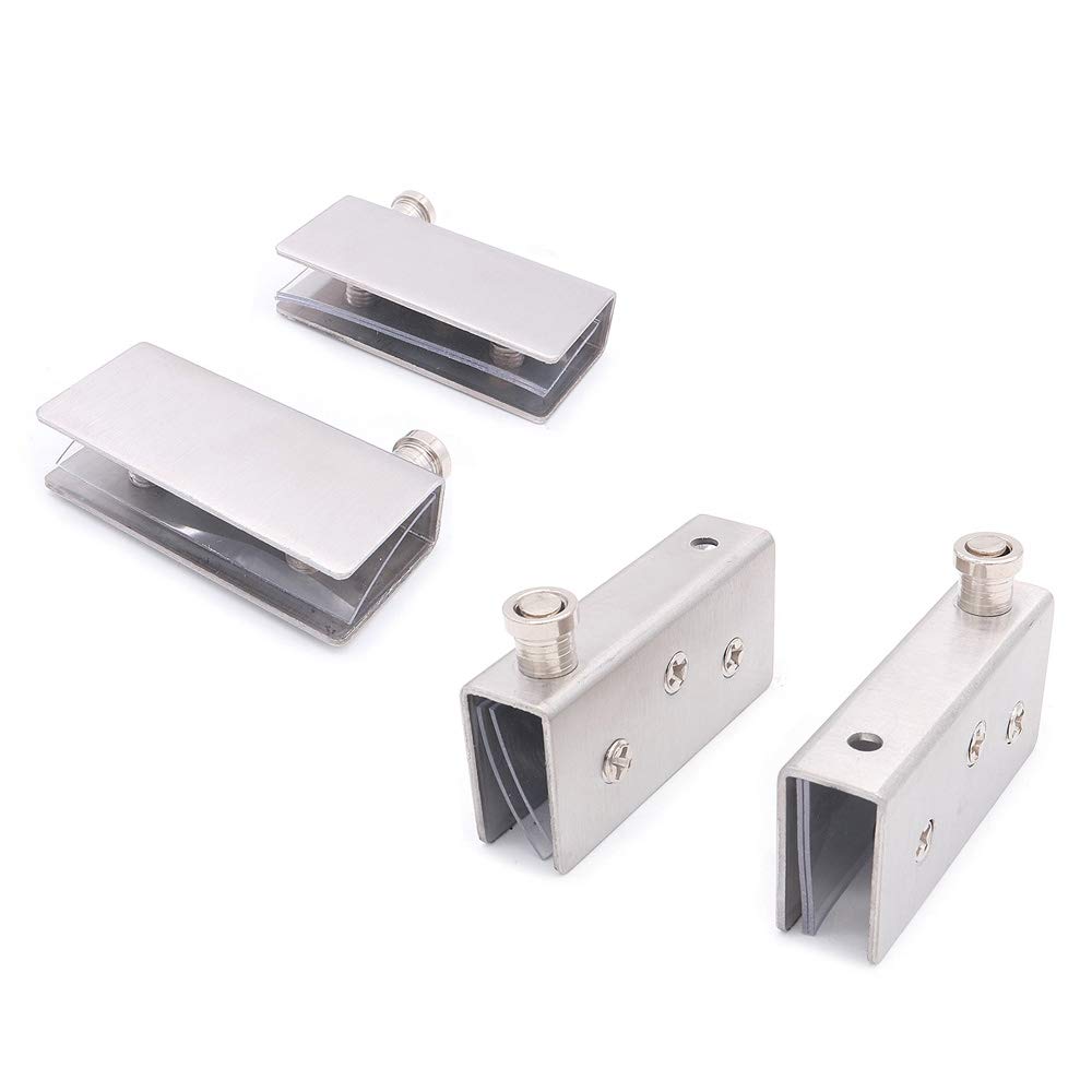 Set of 2 NUZAMAS Cabinet Door Pivot Hinges Set Upper and Lower Installation, Door Hinge Latch, Door Latches Glass Clamps Set, Large