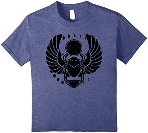 Kids Scarab Beetle Ancient Egypt Tshirt for Kids &amp; Adults 8 Heather Blue