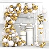 White Gold Balloons Garland Kit, 100Pcs White Gold