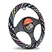 15 inch New Baja Blanket Car Steering Wheel Cover Universal Fit Most Cars Automotive Blue Ethnic Style Coarse Flax Cloth