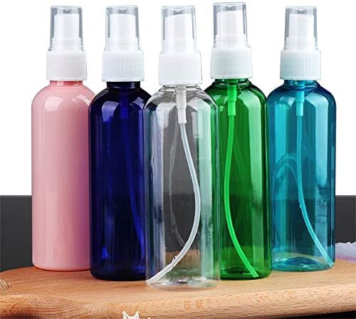 Xijoy 5 pcs 3.4oz/100ml Fine Mist Spray Bottles Empty Clear Plastic Refillable Mist Spray bottle For Travel Containers, Makeup Setting Spray