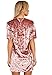 HIKARE Women's Vintage Velvet Short Sleeve Casual T Shirt Mini Dress Pink Size M