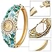 Womens Quartz Gold Flower Wrist Watch Iced Out Crystal Bracelet, Casual Fashion Watches