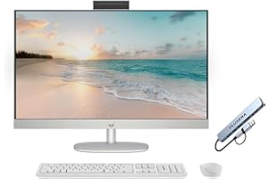 HP 27" FHD Touch-Screen All-in-One Computer, 12-Cores Intel Core Ultra 7, 64GB DDR5 RAM 2.5TB Storage (2TB SSD+512GB Docking Station Set), Windows 11 Pro with Microsoft Office Included, White
