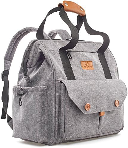 Diaper Bag Backpack - Baby Travel Organizer - Stroller Straps and Changing Pad - Unisex Tote Design for Boys and Girls - 12 Nappy Pockets for Diapers, Wipes and Bottles - Great Gift for Mom & Dad
