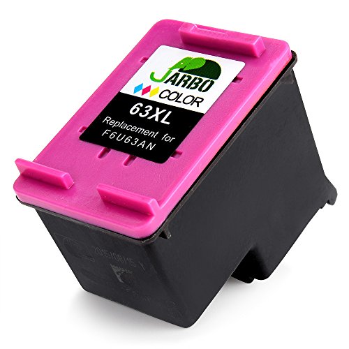 JARBO-Remanufactured-Ink-Cartridge-HP-63XL-High-Yield-1xBlack-1xTri-Color-2-Pack-Shows-Accurate-Ink-Level-Worked-with-Deskjet-2130-3630-3632-ENVY-4520-OfficeJet-3830