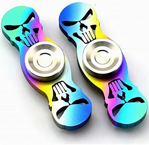 L&amp;R Titanium Skull Head Handspinner Rainbow Colorful Limited Edition Fingertips EDC Hand Spinner Torque Gyro Fidget Spinner