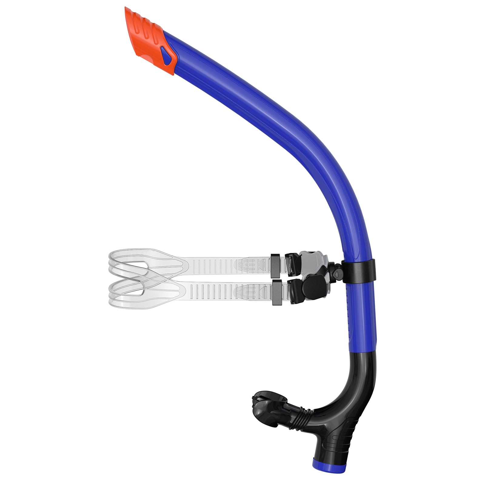 Photo 1 of Swimmer's Snorkel for Lap Swimming, Adult Snorkeling Gear Swim Training, Center-Mount Silicone Mouthpiece One-Way Purge Valve in Pool and Open Water