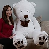 YesBears 5 Foot Giant Teddy Bear Cream White (Love Pillow Included)