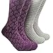 Sock Habit Mens Colorful Patterned Dress Socks Paisley Striped 2 Pair Purple Grey, Shoe Size 9 to 11.5
