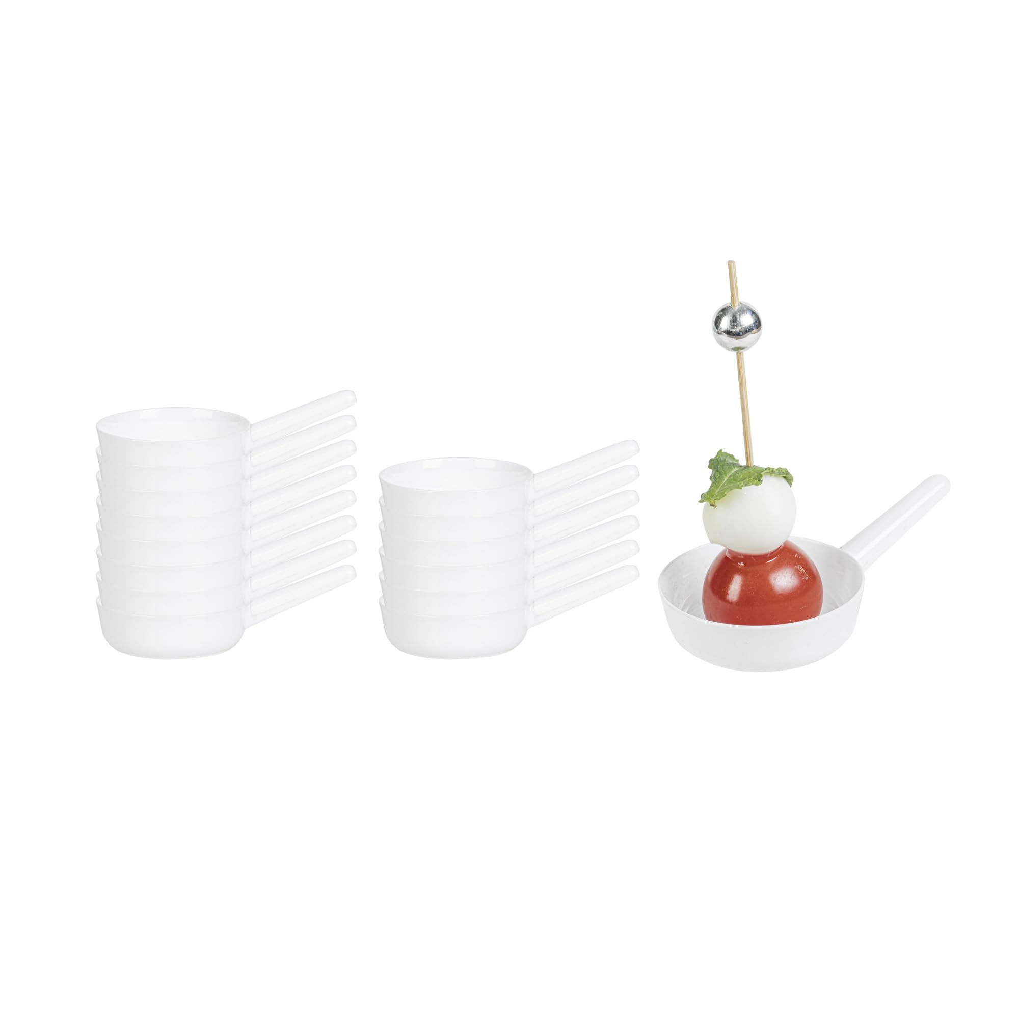 Mini Plastic Sauce Pan - Premium Plastic - 3.3", 1 oz - White - 100ct Box - Restaurantware