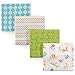 Luvable Friends Unisex Baby Cotton Flannel Receiving Blankets, Abc 4-Pack, One Size