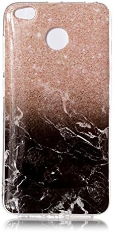 XiaoMi RedMi 4X Case, Glossy Marble Pattern Slim Hard Soft Silicone Back Case Cover Fit for XiaoMi RedMi 4X (Pink&black)