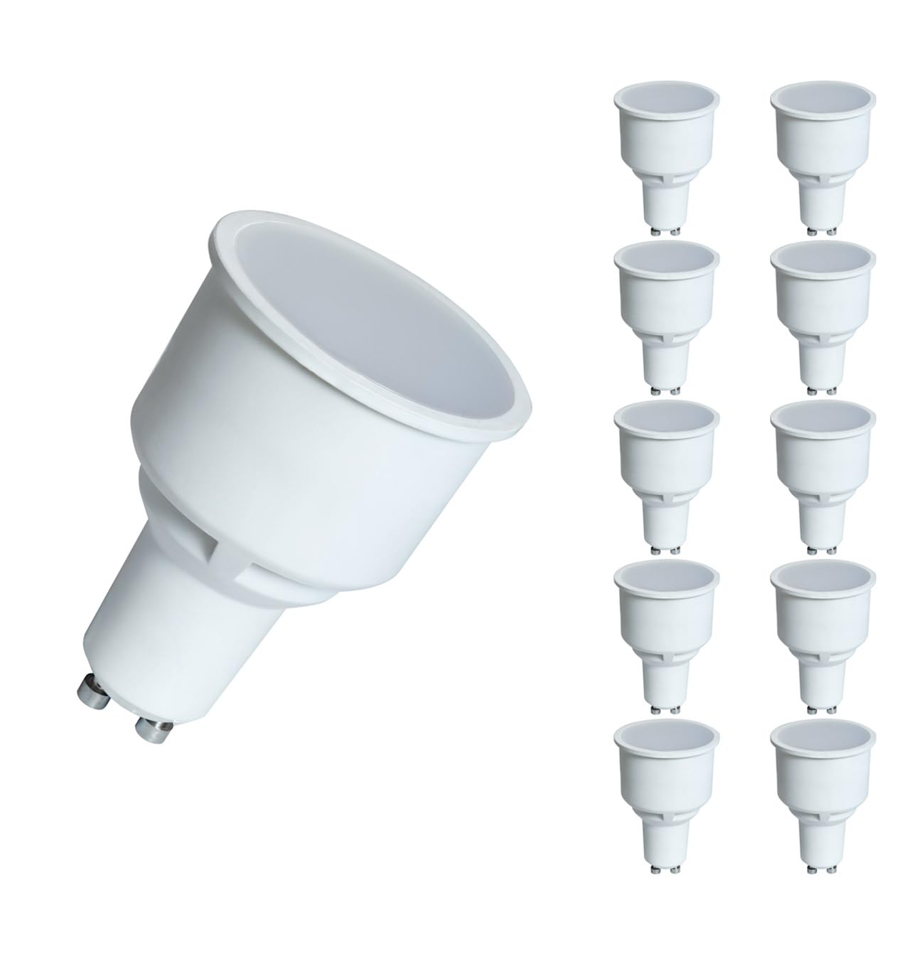Pack of 10 x Crompton LED Long Neck Reflector Light Bulbs GU10 4.9 Watt - 4000k Cool White