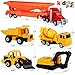 Kiddie Play Construction Vehicles Toys Set Birthday Party Cake Topper Construction Trucks