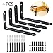 MINCORD 4Pcs Stainless Steel Heavy Duty L-Shaped Right Angle Corner Brace Joint Angle Bracket Shelf Bracket Wall Hanging with Screws Decorative Corner Brackets 125mmX75mm/5X3Inch,Black