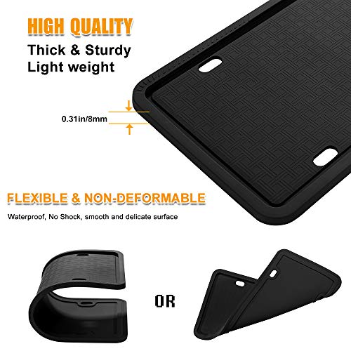 Cadaleem License Plate Frame, Black License Plate Frame, Silicone License Plate Frame with Rust-Proof, Rattle-Proof, Weather-Proof - Thumbnail 2