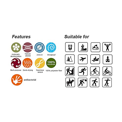 EKLOEN 12PCS/9PCS/6PCS Multifunctional Headband Scarf Bandana Headwrap Mask for Men and Women Magic Scarf for Sport and Casual - Thumbnail 3