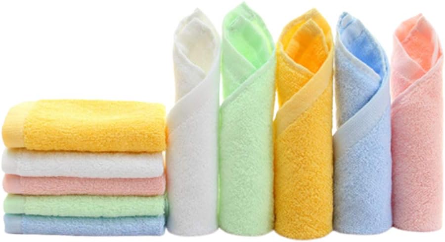 HOPAI Washcloths Bamboo Towel Set 10 Pack for Bathroom-Hotel-Spa-Kitchen Multi-Purpose Fingertip Towels & Face Cloths 10'' x 10'' (Multi - 1): Kitchen & Dining