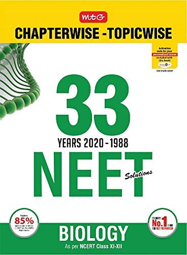 33 Years 2020-1988 Chapterwise NEET in Biology As per NCERT Class XI-XII For 2021 Examination by MTG Editorial Board [Paperback] MTG Editorial Board and Fastbook Library