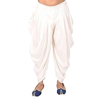 Magnet men's cotton silk Peshawari dhoti patiala ( white, Free Size)