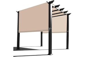 Alion Home Waterproof Pergola Cover - Universal Replacement Canopy (20' L x 10' W, Beige)