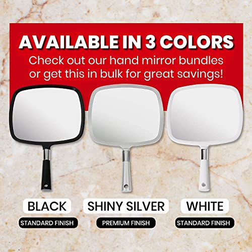 Mirrorvana Large Hand Mirror with Comfy Handle for Men and Women