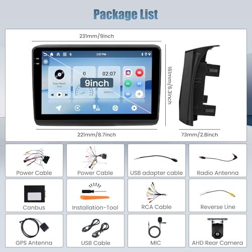 4G+128G Android 15 Incell Touch Screen Car Radio for Peugeot Boxer Fiat Ducato Citroen Jumper 2006-2023 Carplay Android Auto Roinvou, 9'' Radio Mirror Link GPS BT FM RDS WiFi EQ SWC Reversing Camera