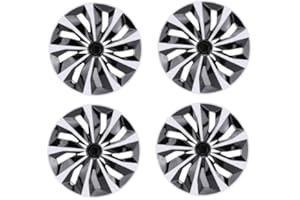 Jiawu 14 Inch Hubcaps, Wheel Cover Snap On R14 Hubcaps Set, Universal Wheel Rim Cover for Cars Trucks SUV, Set of 4, ABS Mate