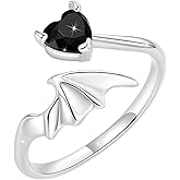 WOSTU Animal Open Adjustable Ring Playful Cat Dachshund Snake Koi Fish Hummingbird Bat Heart Feather Stacking Ring for Women, Sterling Silver Plated Pet Memorial Jewelry Gift for Cat Lovers