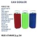 Tall Boy Beer Can Sleeves - Set of 6-24 oz Collapsible - Neoprene with Stitched Fabric Edges (Classic)