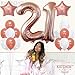 Rose Gold 21st Birthday Decorations – Large, Pack of 18-21st Birthday Balloons | 21 Birthday Decorations | 21 Rose Gold Balloons | 21st Birthday Rose gold | 21 Bday Party Supplies Kit for Girls