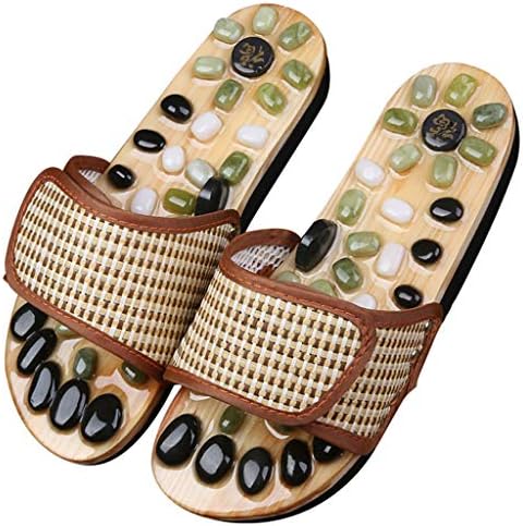 Foot Massage Slippers,Natural Stones Slippers Men and Women Foot Care Sandals Home Indoor Slippers Promote Blood Circulation (Color : Jade, Size : 37-38EU)
