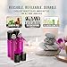 4 Pack - Essential Oil Roller Bottles [Metal Chrome Roller Ball] FREE Plastic Pippette, Funnel and Bottle Opener Refillable Glass Color Roll On for Fragrance Essential Oil - 10 ml 1/3 oz (Purple)