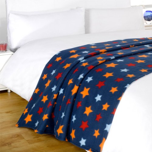 Dreamscene Star Fleece Blanket, Navy Blue, 120 x 150 Cm Amazon.co.uk