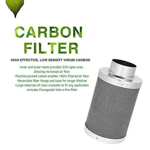CoolGrows 4 inch Air Carbon Filter with Reversible Flange Odor Control