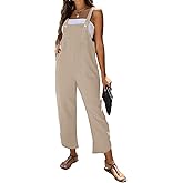 AMEBELLE Women's Sleeveless Cotton Linen Overalls Rompers Baggy Wide Leg Jumpsuits