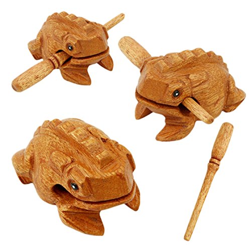 SOURBAN Wood Frog Guiro Rasp Stress Relief Toy Kid Musical Toy - Thumbnail 2