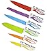 Colorful Kitchen Knife Set Sharp Cooking Cutting Knives by Ledish - Professional Colored Chef, Bread, Slicer, Santoku, Utility, Paring Knifes Sets - with Magnetic Strip, Sharpener, Brush, in Case.