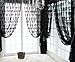 NAVAdeal Black Sexy Rich Vintage French Lace Panel Curtain(59