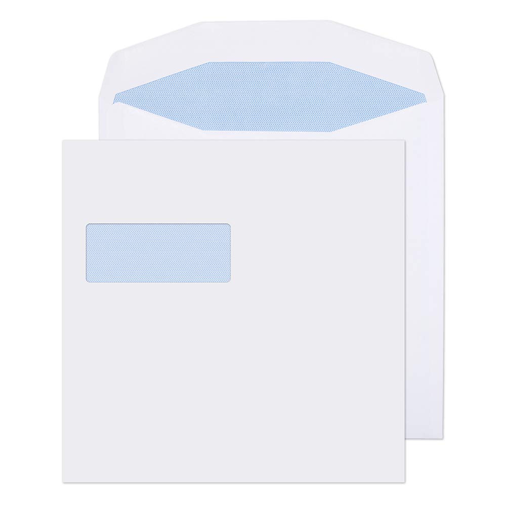 Blake Envelopes Purely Everyday 5702 Quadratische Briefumschläge selbstklebend Mit Hohes Fenster Weiß 220 x 220 mm - 100g/m² | 250 Stück