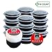 PARTY BARGAINS Round Plastic Food Container with Airtight Lids Bento Lunch Box | Meal Prep Food Containers Portion Control Leakproof Microwavable, Reusable & Freezer Safe - 24 Oz | PACK of 16