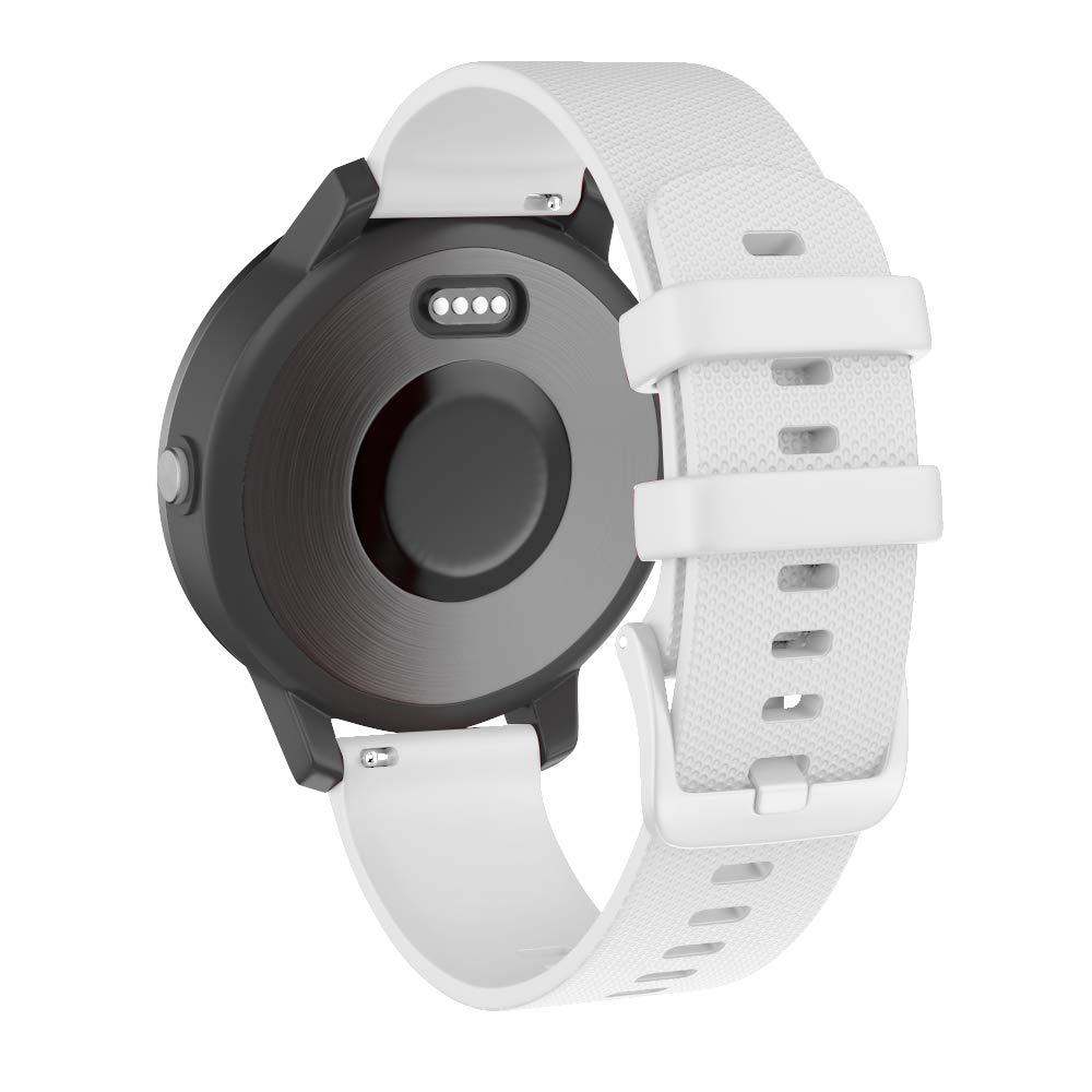 ISABAKE 20mm Watch Strap for Garmin Vivoactive 6/5/3/Forerunner 55/165/245/645, Silicone Replacement Band for Women Men