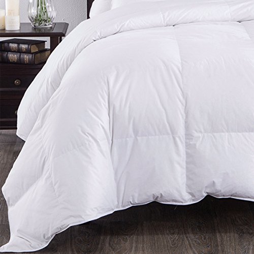 PUREDOWN White Down Comforter, Year Round Use, 100%Cotton, 600 Fill Power, 233 Thread Count , Twin Size, White