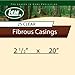 LEM Products Clear Fibrous Casings, 2 ½ Inches x 20 Inches, Non-Edible Sausage Casings, Stuffs Approximately 3 Pounds Per Casing, Great for Summer Sausage, Pepperoni, and Salami, 25 Count Pack