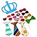 COOLOO Party Photo Booth Props, 60Pcs Props Kits for Birthday,Wedding,Reunion with Funny Hats,Mustache,Glasses Frames,Bowties
