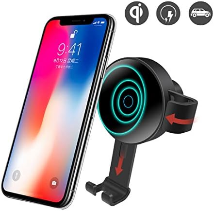 Fast Wireless Charger,Car Mount Air Vent with FCC for Iphone 8 / 8 Plus, Iphone X, Samsung Galaxy Note 8 / S8 / S8 Plus, S7 / S7 Edge and Other Devices