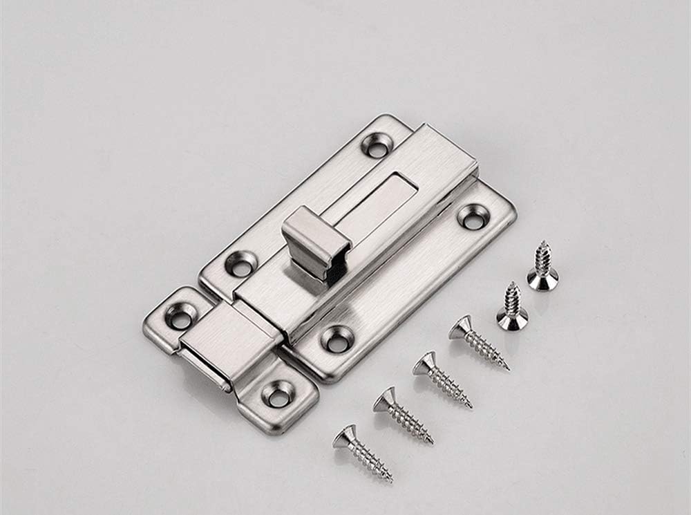 YUOIP® Door Lock Gate Bolt 3" Stainless Steel Door Latch Gate Latch Sliding Bolts for Bathroom Loft Hatch Pet Gate (Stainless Steel Screws) - Image 3