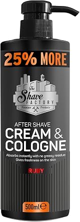 The Shave Factory Ruby After Shave Cream Cologne 500ml 25% More Barber
