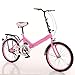 Minkui Casual Folding Bike for Men and Women Compact City Commuting Front clamp/Rear Brake Blue 20 inches-Pinkthumb 4